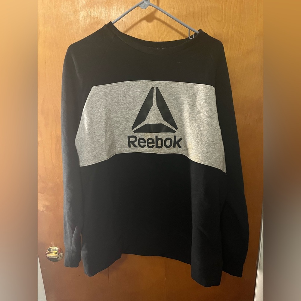 Reebok Black and Gray Logo Sweatshirt